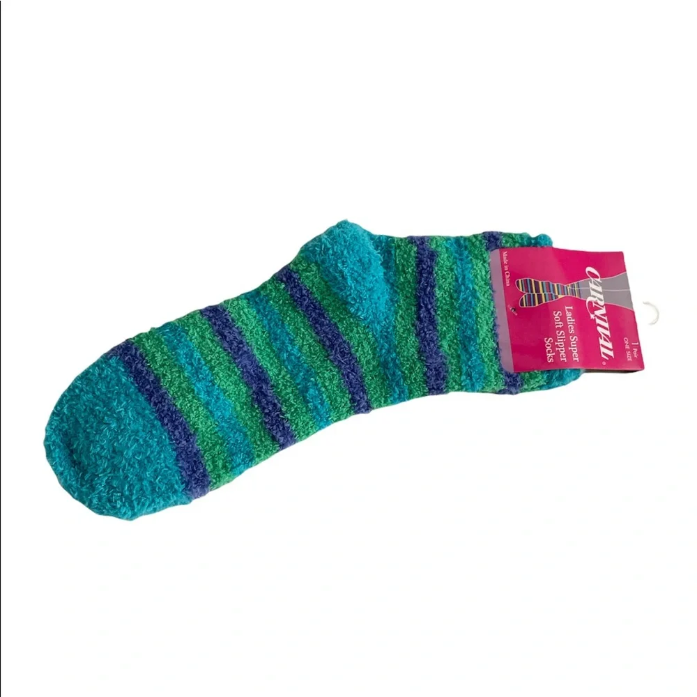 LADIES COZY COMFY SUPER SOFT SLIPPER SOCKS CARNIVAL ONE SIZE NEW